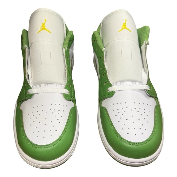 Men’s Nike Air Jordan 1 Low SE Sneakers. 
White/Lightning/Chlorophyll. Size 12M. main image 12
